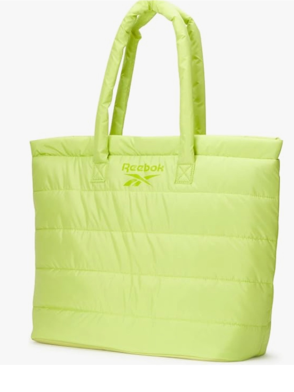 Reebok Lime Green Nylon Puffer Tote